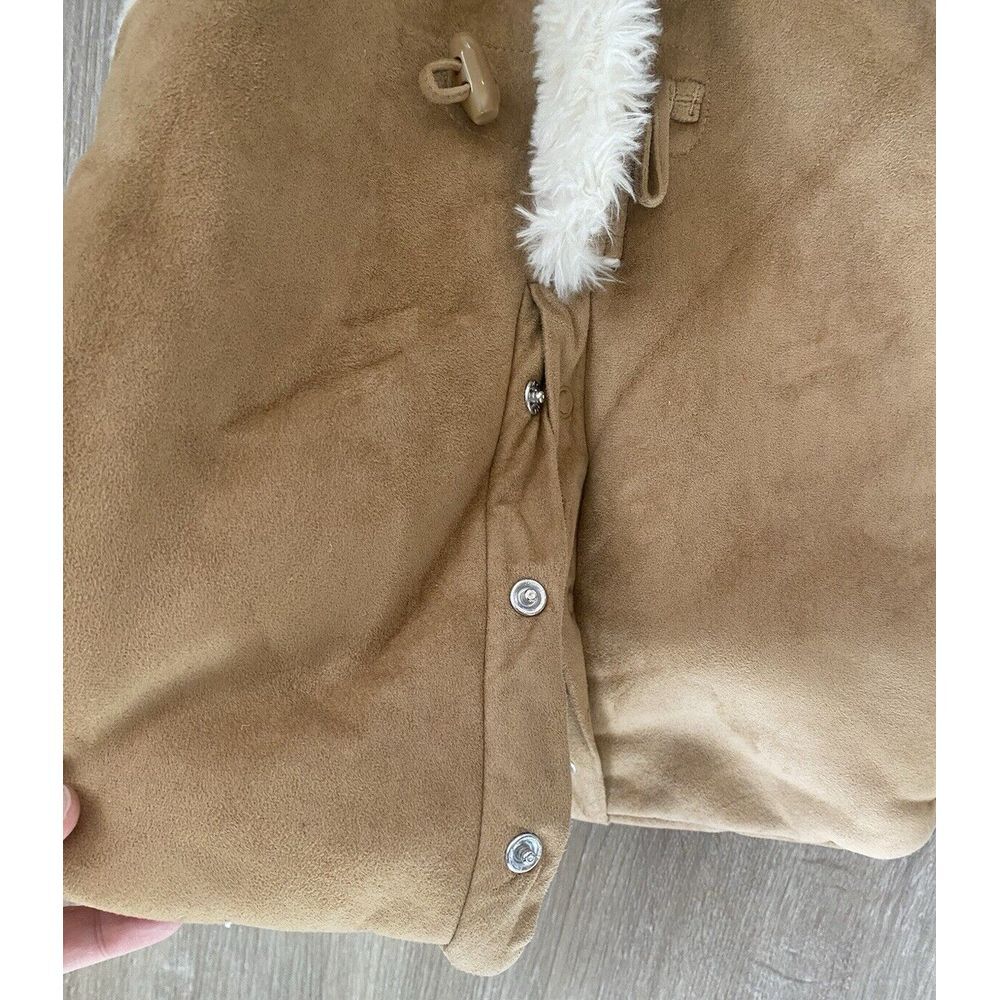 Baby Gap Faux Suede One Piece Bear Ears Button Sz 3-6 Months EUC‎ Bunting Sherpa - Picture 3 of 8